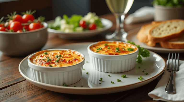 Unbelievably Delicious Crab Brulee Recipe Crab Brulee Recipe with caramelized topping in ramekins