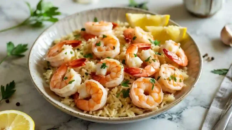 Garlic butter shrimp and rice - the perfect 30-minute weeknight dinner! Tender shrimp tossed with fragrant jasmine rice in a rich garlic butter sauce, finished with fresh herbs and lemon