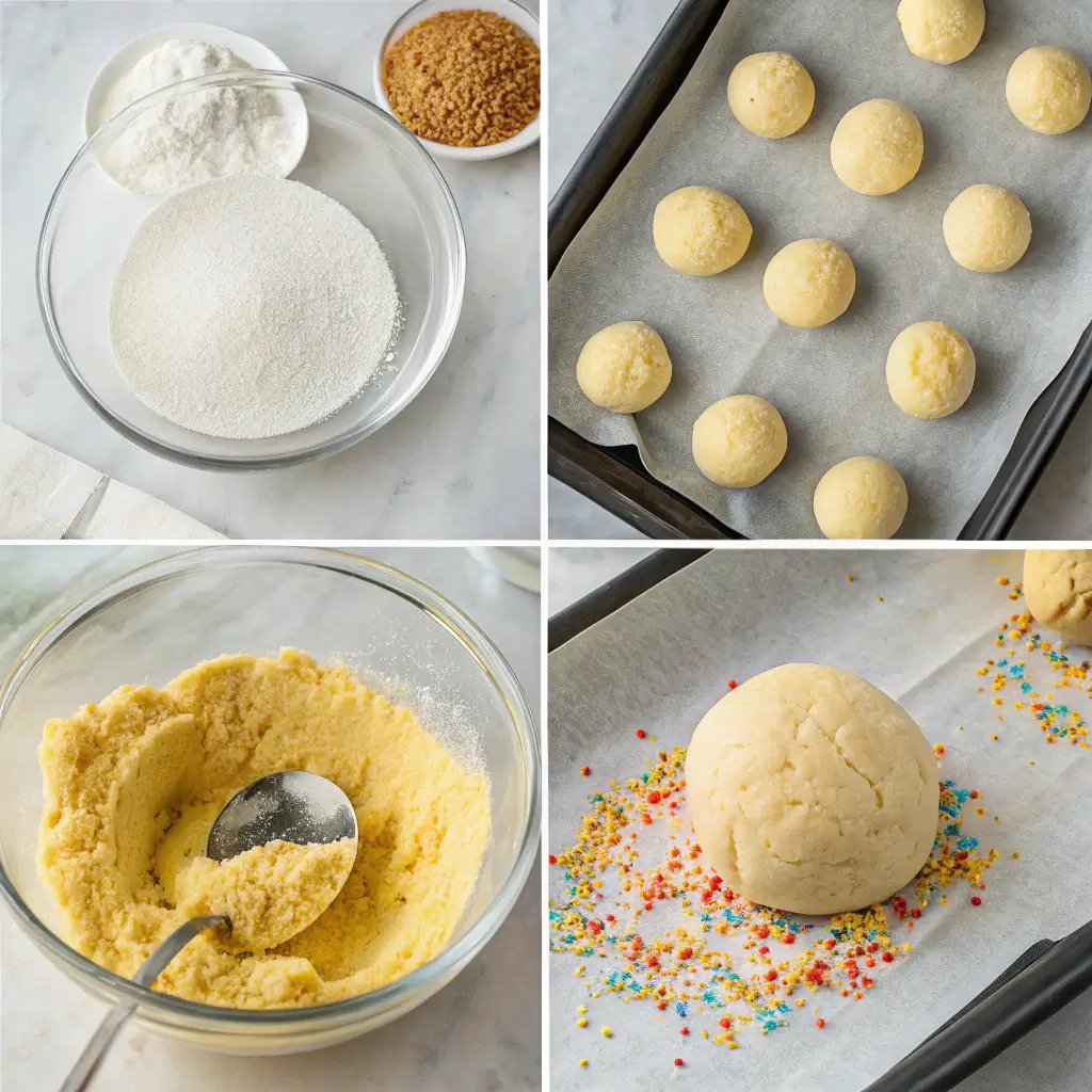 Whipped cream cheese mixture for no-bake cheesecake balls recipe with powdered sugar and vanilla extract