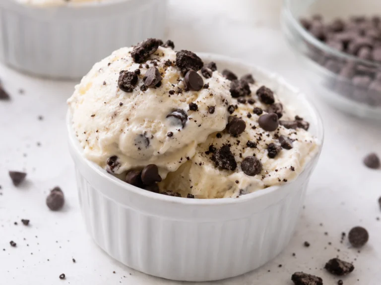 Cottage Cheese Ice Cream (High Protein, No Machine Needed) Cottage Cheese Ice Cream with Chocolate Chips and Crushed Cookies